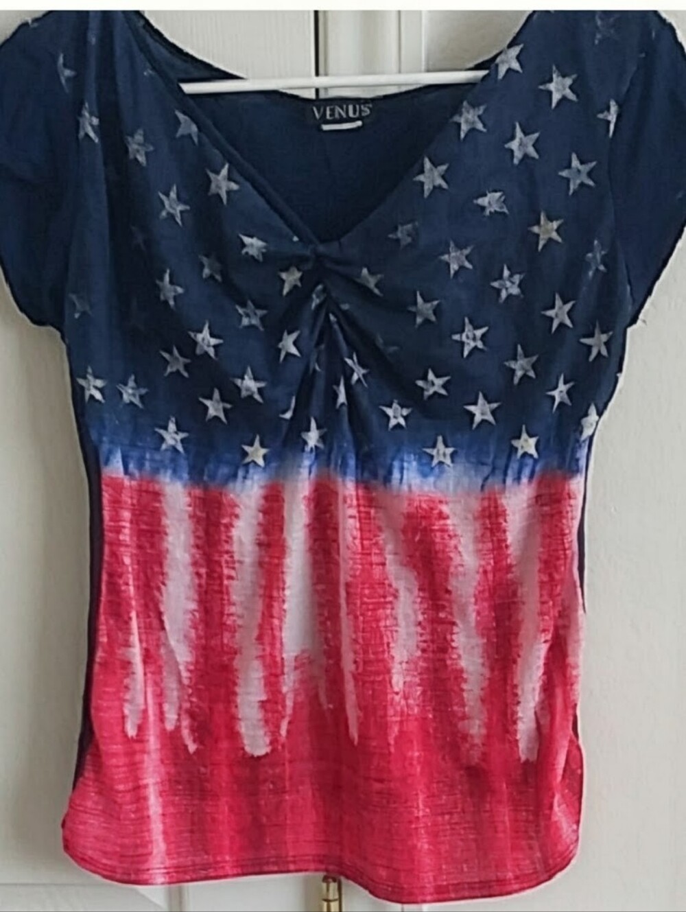 VENUS Red, White & Blue. Stars & Stripes 4th of July Short Sleeve Tee 🇺🇸